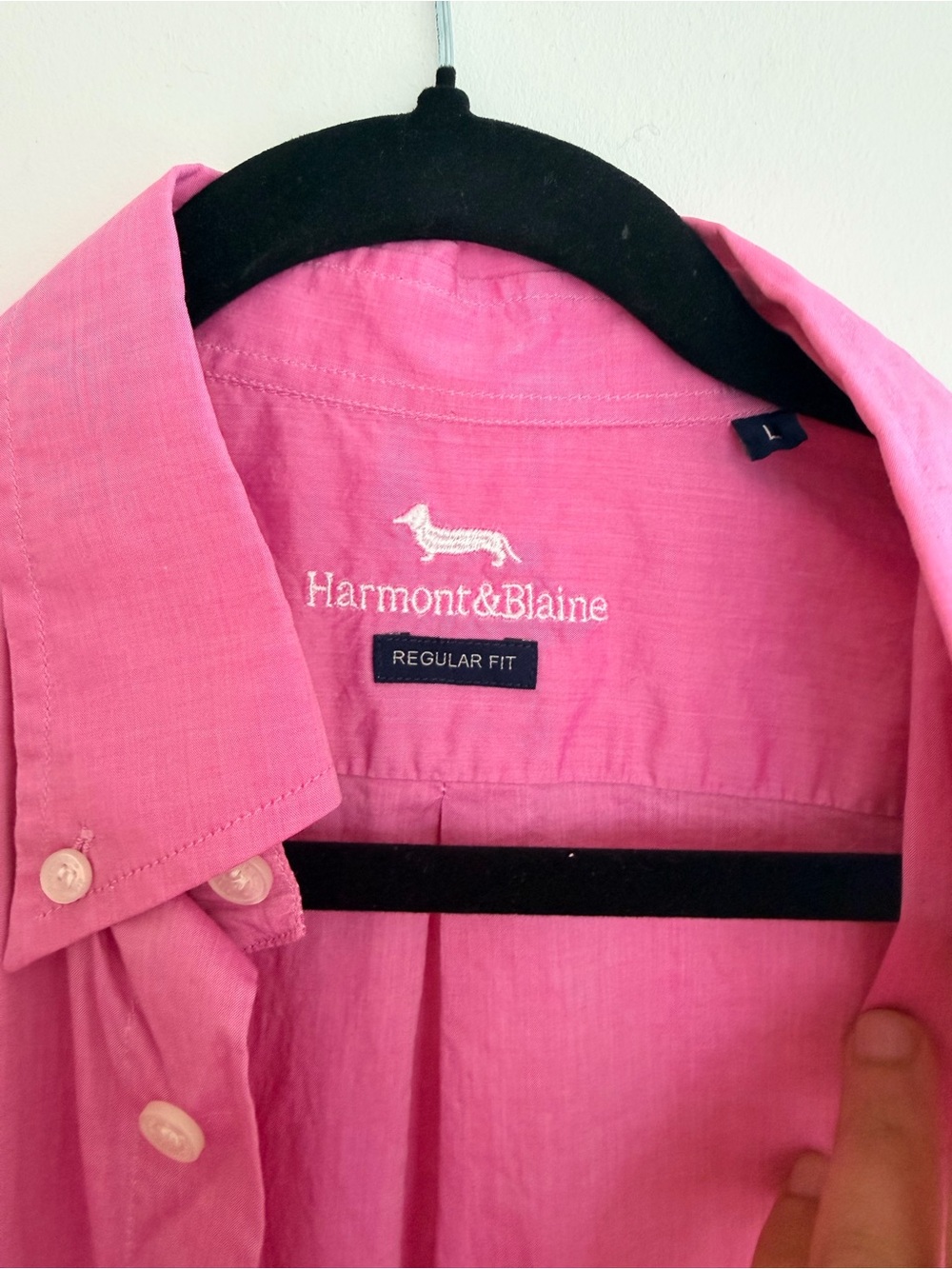 NEW Harmont & Blaine Hot Pink Linen-Blend Button Shirt